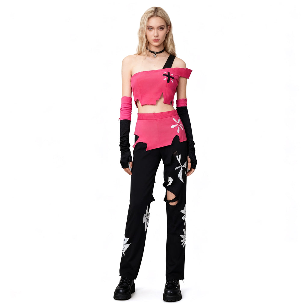 Cherri Bomb Cosplay Costume Angel Dust's Close Friend Cherri Outfit Halloween Carnival Red Suit