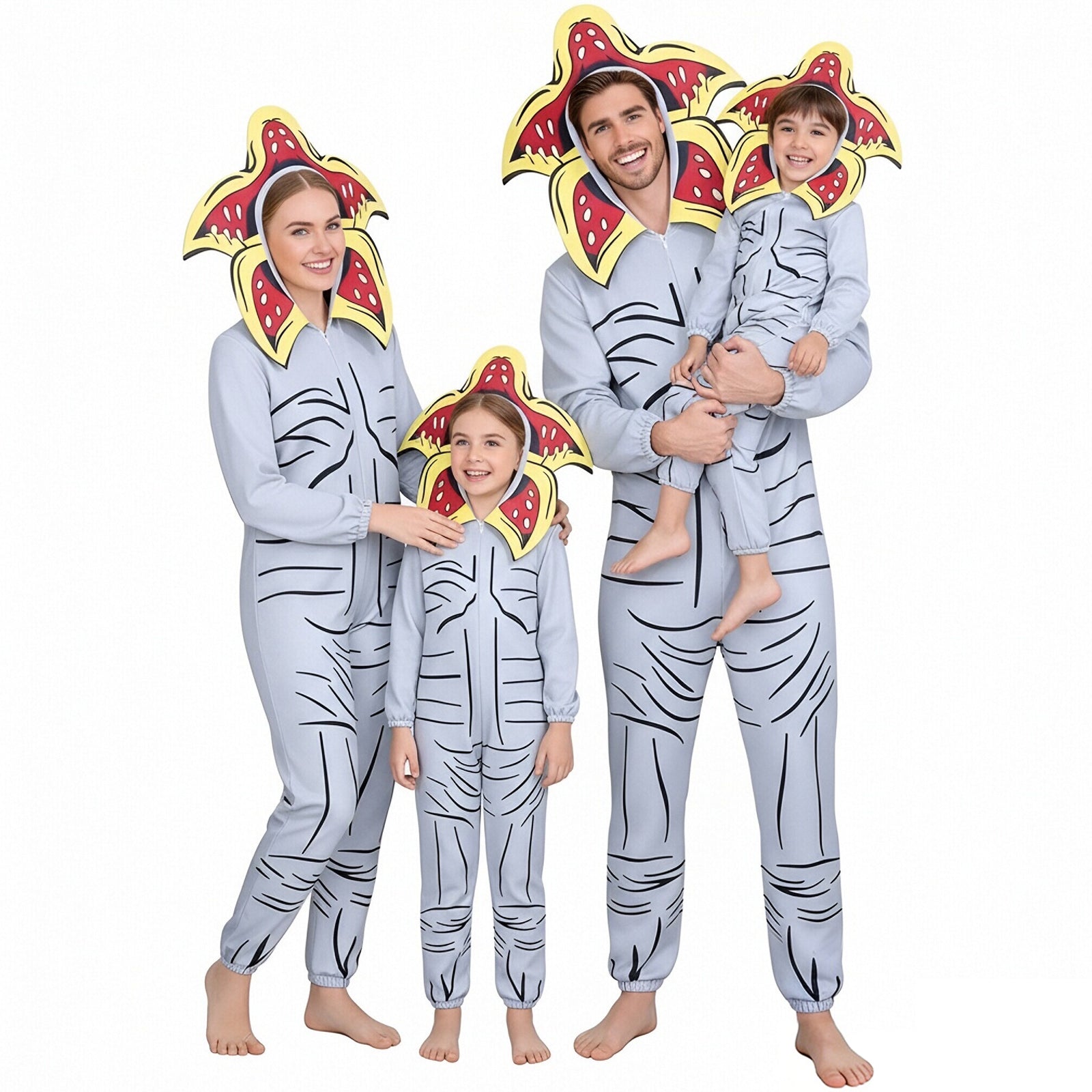 Demogorgon Jumpsuit Unisex Hooded Pajamas Monster Sleepwear Cosplay Costume