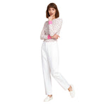 Adult El Costume White Floral Print Top and Pants Outfit for Cosplay Themed Parties