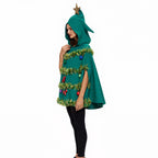 Women Christmas Tree Costume Shiny Sequin Hoodie Cape For 2023 Christmas Party