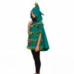 Women Christmas Tree Costume Shiny Sequin Hoodie Cape For 2023 Christmas Party