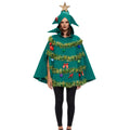 Women Christmas Tree Costume Shiny Sequin Hoodie Cape For 2023 Christmas Party