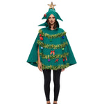 Women Christmas Tree Costume Shiny Sequin Hoodie Cape For 2023 Christmas Party