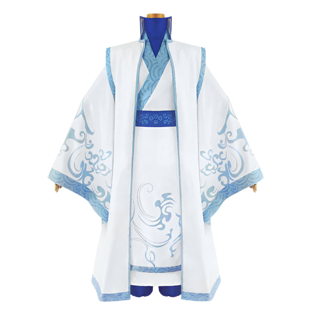 Kids Aobing Costume Dragon Prince Cosplay Outfit with Ice-blue Wig for Themed Parties