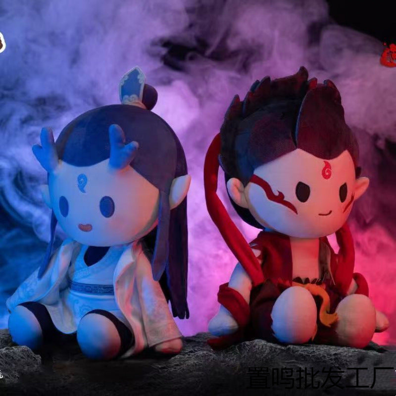 15.8” Demon Child Ao Bing Plush Toy With Detachable Outfits Soft Mythological Heroes Plushie