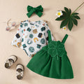 Toddler St. Patrick’s Day Outfits Baby Girl Romper Dress and Headband 3pcs Set for Party