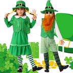 Kids Saint Patric's Day Costume Boys Girls Leprechaun Suit Irish Festival Outfit