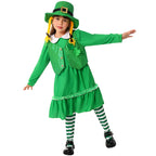 Kids Saint Patric's Day Costume Boys Girls Leprechaun Suit Irish Festival Outfit