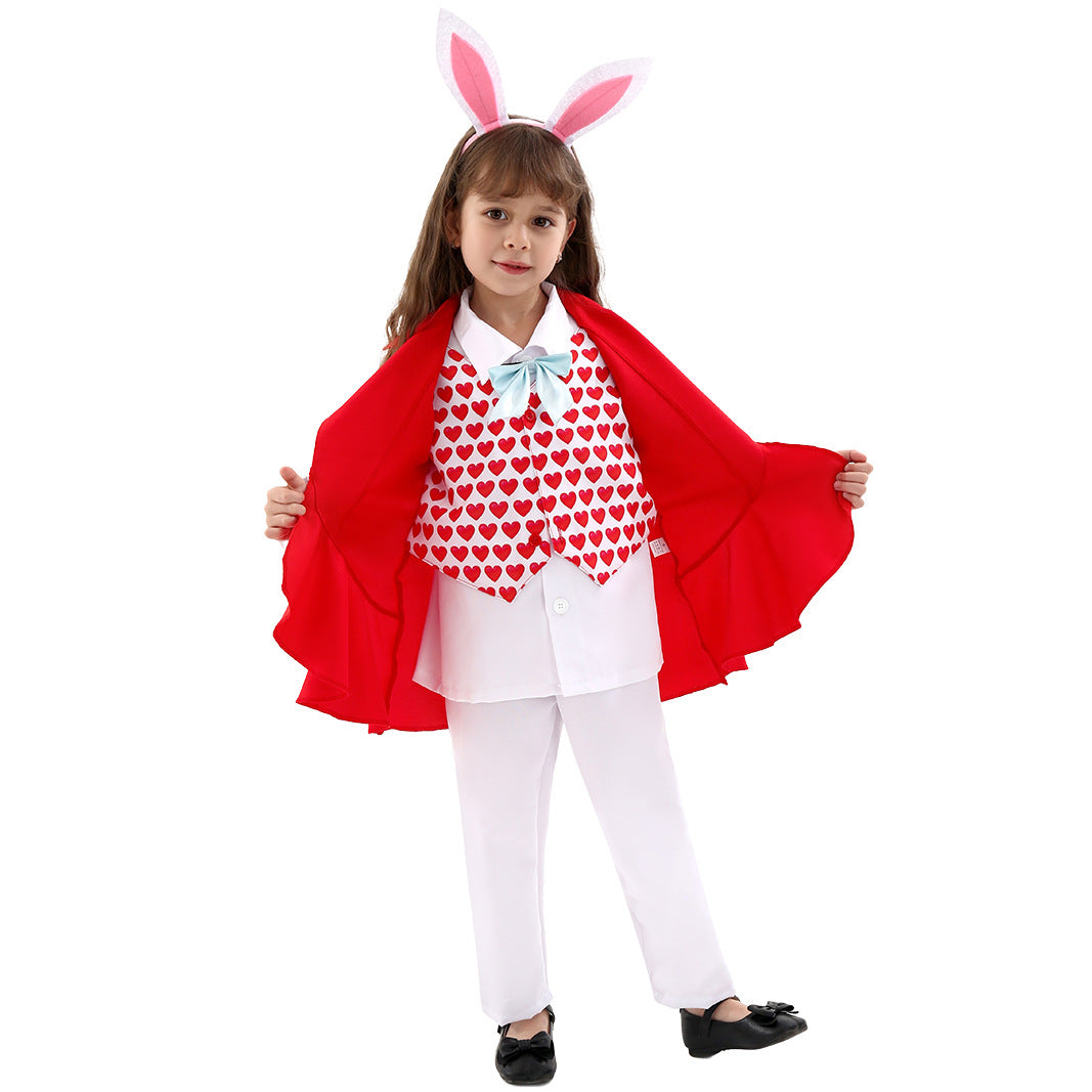 Girls Bunny Rabbit Costumes Easter Outfit with Headband for School Event