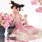 Girls Shiji Niangniang Costume Traditiona Hanfu Tang Dynasty Dress Wig for Cosplay