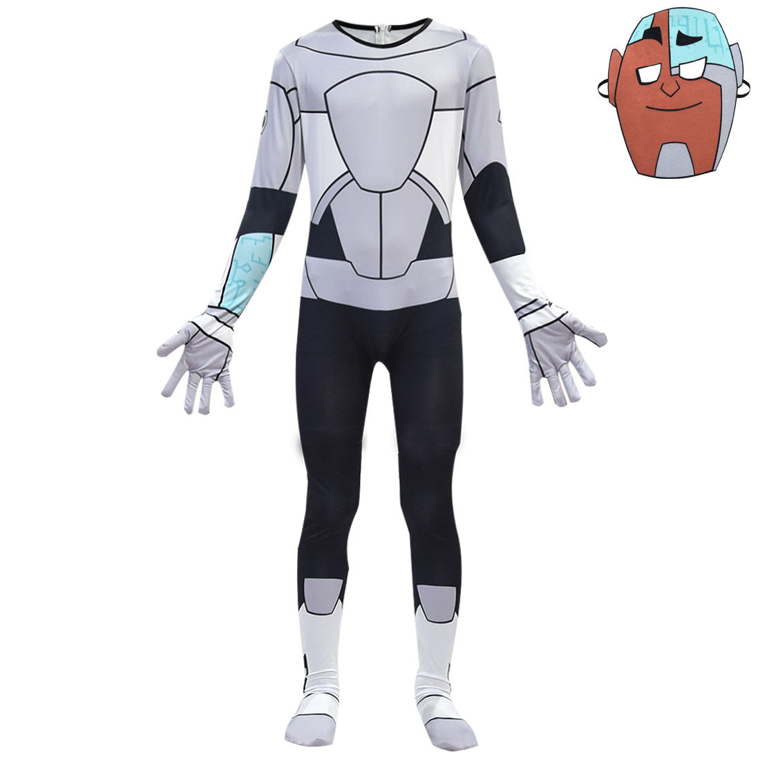 TTG Cartoon Kids Robot Man Costume Dress Up Outfit Jumpsuit and Mask