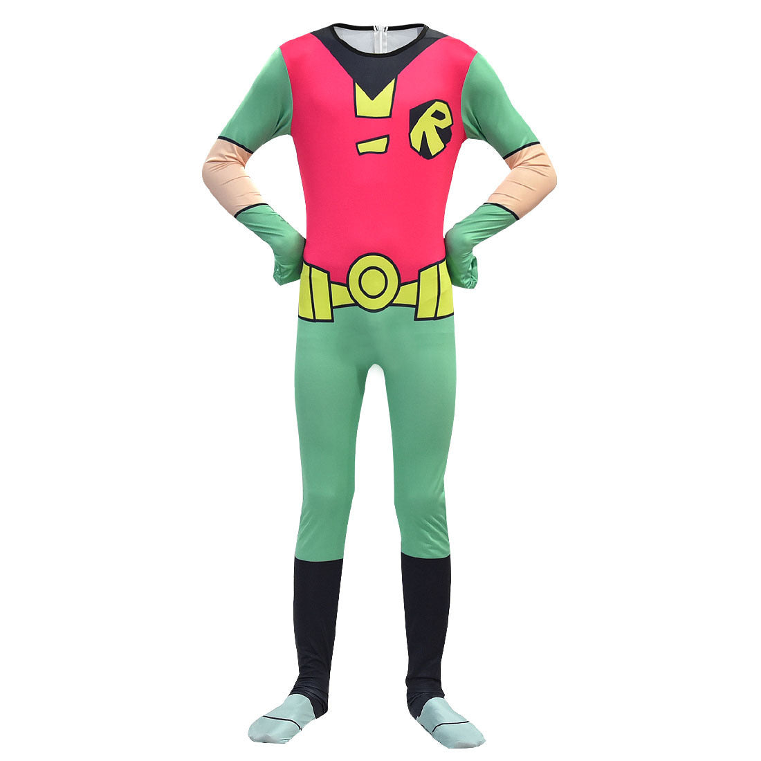 Boys Leader Outfit Superhero Costume Jumpsuit Cloak and Mask Suit for Theme Party