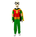 Kids Superhero Costume Boy Wonder Tops Pants Cape and Glasses 4pcs Suit for Cosplay