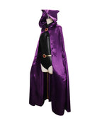 Adult Goth Girl Costume Dark Mage Jumpsuit and Cloak Full Set for Dress-up Party