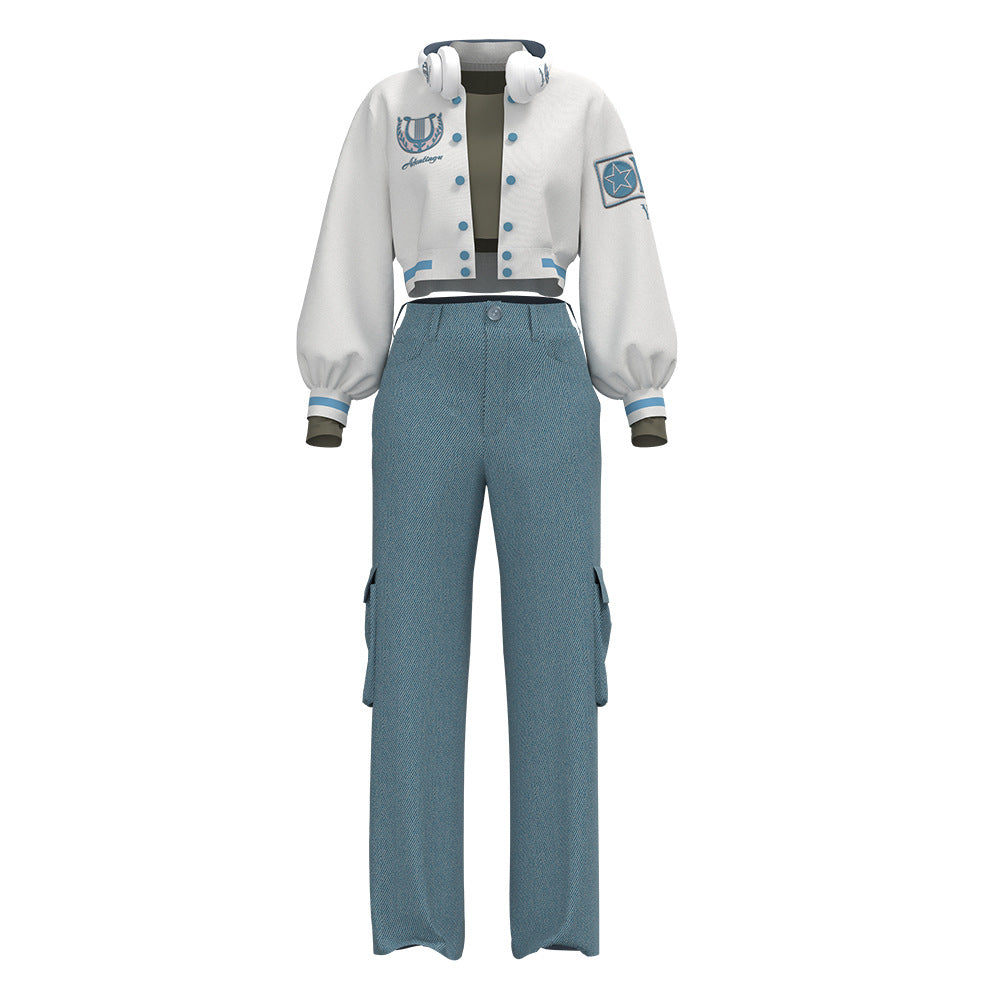 IDV Game Olet Phistia Costume Women Shirts Pants and Headphone Suit