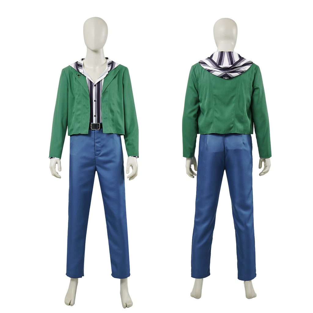 Mens Prince Outfit Jacket Pants Sweatshirt and Belt 4pcs Suit