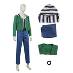 Mens Prince Outfit Jacket Pants Sweatshirt and Belt 4pcs Suit