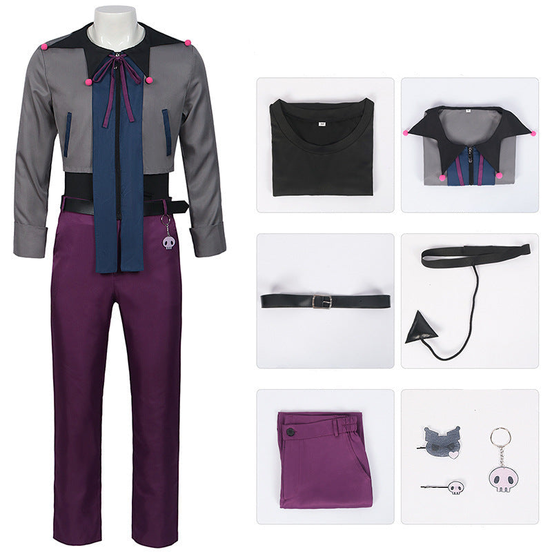 Men Rin Itoshi Outfit Shadow Striker Rin Costume with Tail for Cosplay