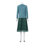 Women Blue Cardigan Girl Costume Misfit Sister Cosplay Outfit T-shirt Cardigan and Skirt