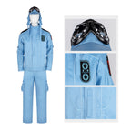 Adult No.17 Costume Blue Tops Pants Hat and Goggles 2025 Movie Uniform for Cosplay