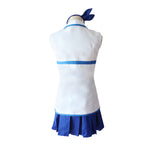Women Heartfilia Costumes Blue Shirt Skirt Headwear 3pcs Suit for Halloween Cosplay