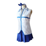 Women Heartfilia Costumes Blue Shirt Skirt Headwear 3pcs Suit for Halloween Cosplay