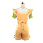 Adult Yellow Short-sleeved Overalls T-shirt Suspender Shorts Suit for Daily Wear