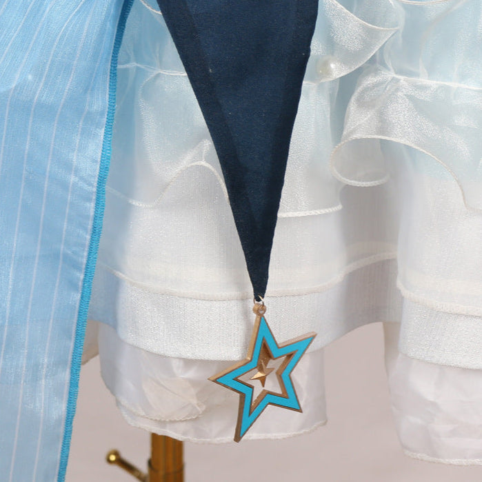 Teens Bubbly Voyage Outfit Blue Starlit Gown with Tail for Game Player