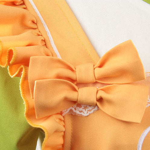 Adult Yellow Short-sleeved Overalls T-shirt Suspender Shorts Suit for Daily Wear