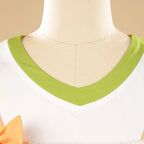Adult Yellow Short-sleeved Overalls T-shirt Suspender Shorts Suit for Daily Wear