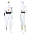 Adult White Dino Ranger Costume MMPR Tommy Oliver Ninja Cosplay Uniform