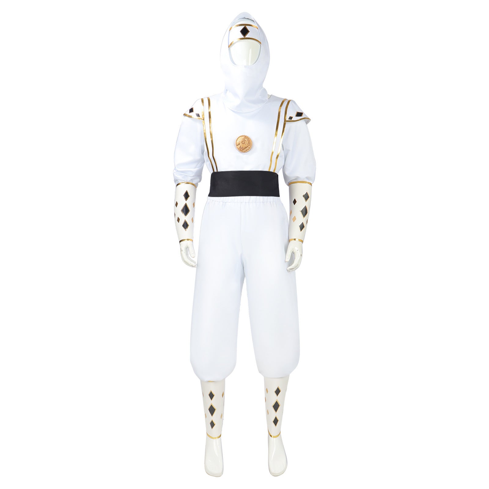 Adult White Dino Ranger Costume MMPR Tommy Oliver Ninja Cosplay Uniform