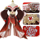 Adult Tingyun Outfit Maroon Dress with Tail and Accessories for Game Fans
