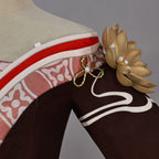 Adult Tingyun Outfit Maroon Dress with Tail and Accessories for Game Fans