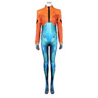 Adult Space Ranger Costume Blue Jumpsuit and Orange Coat 2pcs Suit for Halloween Carnival