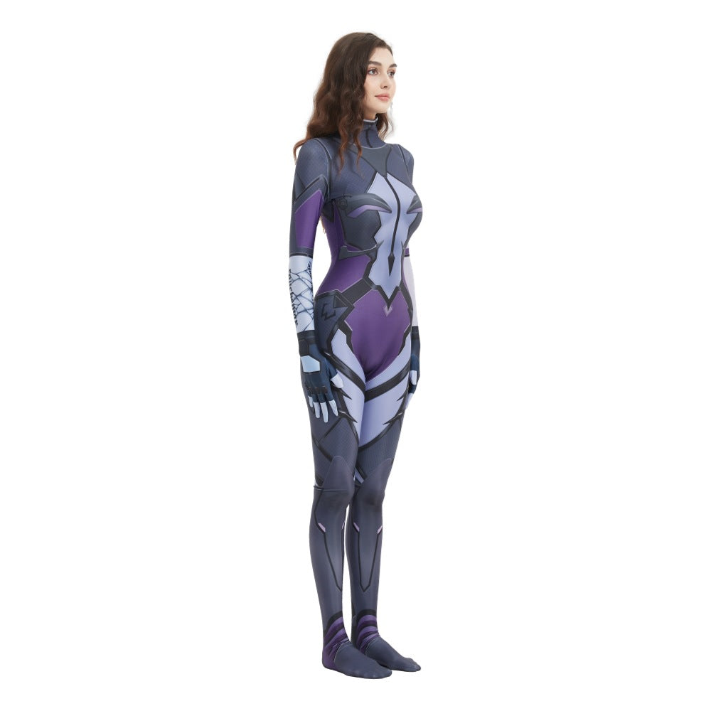 Women Spider Costume Game Purple Sexy Sniper Queen Outfit for Cosplay
