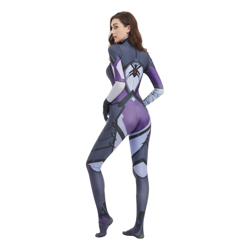 Women Spider Costume Game Purple Sexy Sniper Queen Outfit for Cosplay