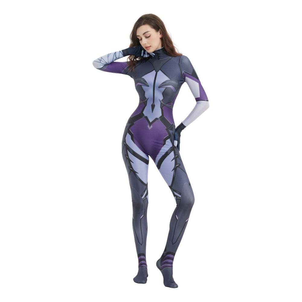 Women Spider Costume Game Purple Sexy Sniper Queen Outfit for Cosplay
