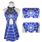Women Cujoh Cosplay Outfit Blue JJBA Dress Halloween Carnival Costume