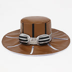 Men's JJBA Zeppeli Cosplay Outfit Purple Leather Costume with Hat for Comic Con