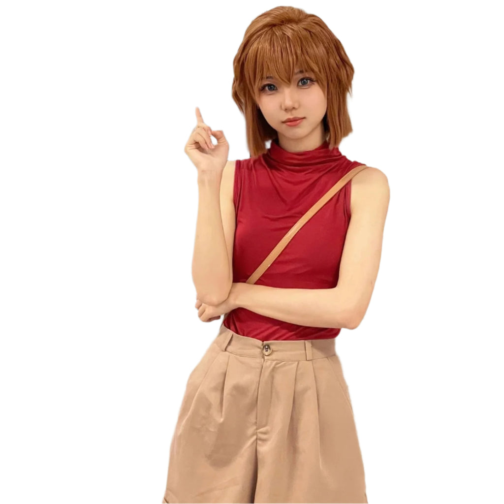 Women Ai Haibara Costume Detective Sherry Cosplay Outfit Shirt Shorts and Coat 3pcs Suit