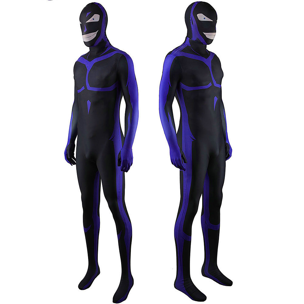 Adult Hanzawa Makoto Costume Black Organization Uniform with Helmet for Cosplay