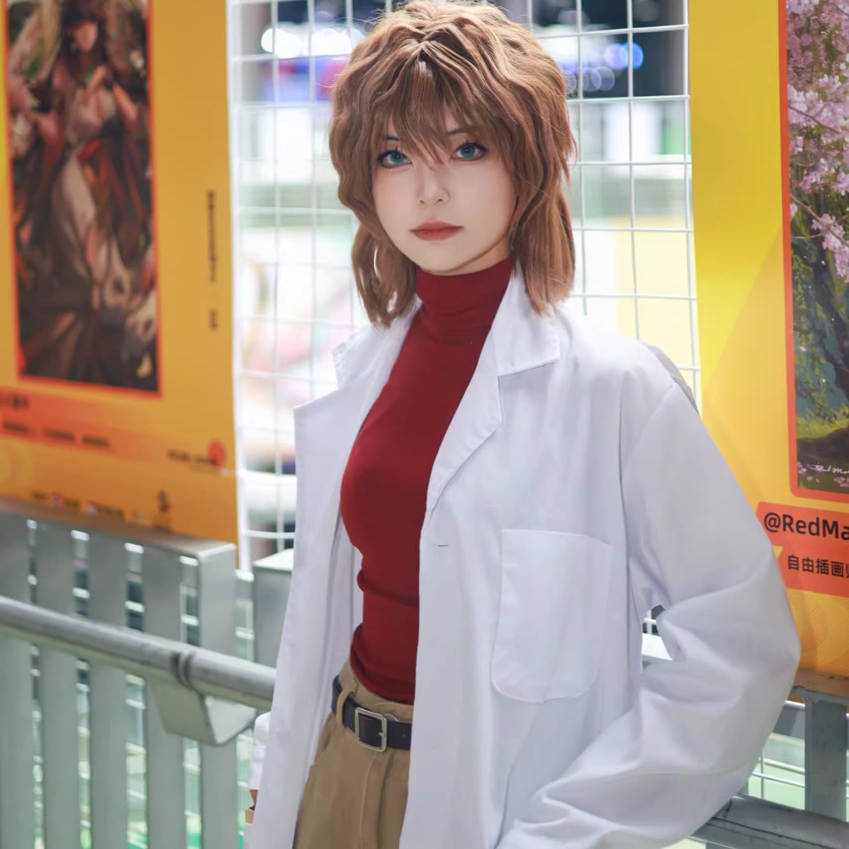 Women Ai Haibara Costume Detective Sherry Cosplay Outfit Shirt Shorts and Coat 3pcs Suit