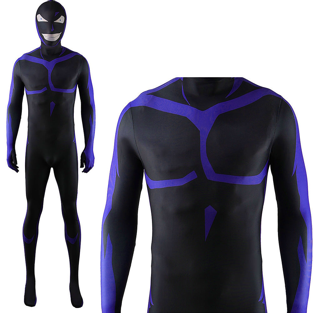 Adult Hanzawa Makoto Costume Black Organization Uniform with Helmet for Cosplay