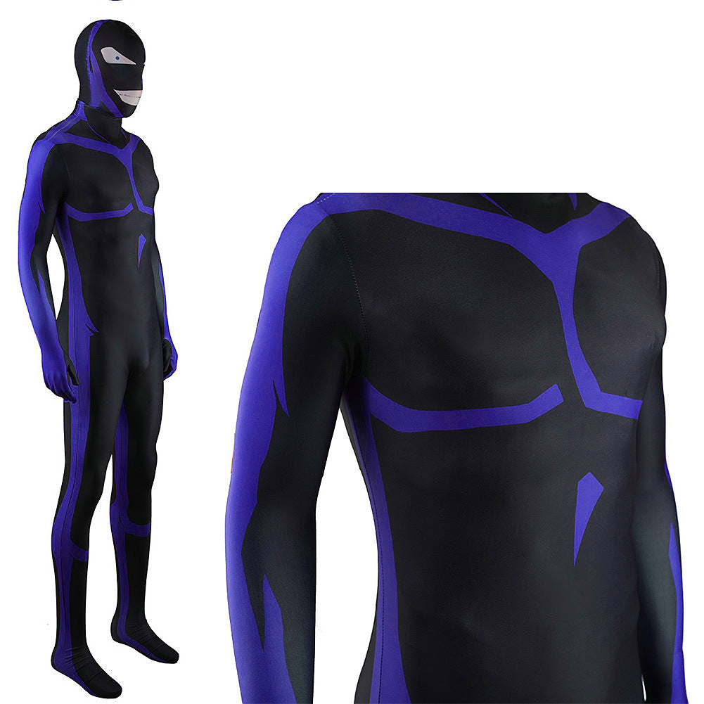 Adult Hanzawa Makoto Costume Black Organization Uniform with Helmet for Cosplay