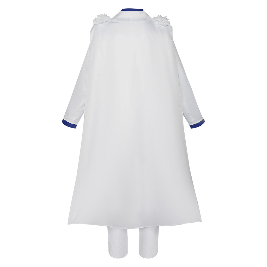 Adult Phantom Thief Kid Costume White Outfit with Cloak and Hat Full Set