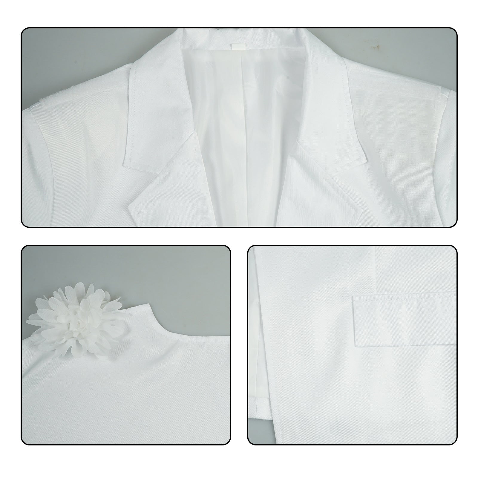 Adult Phantom Thief Kid Costume White Outfit with Cloak and Hat Full Set