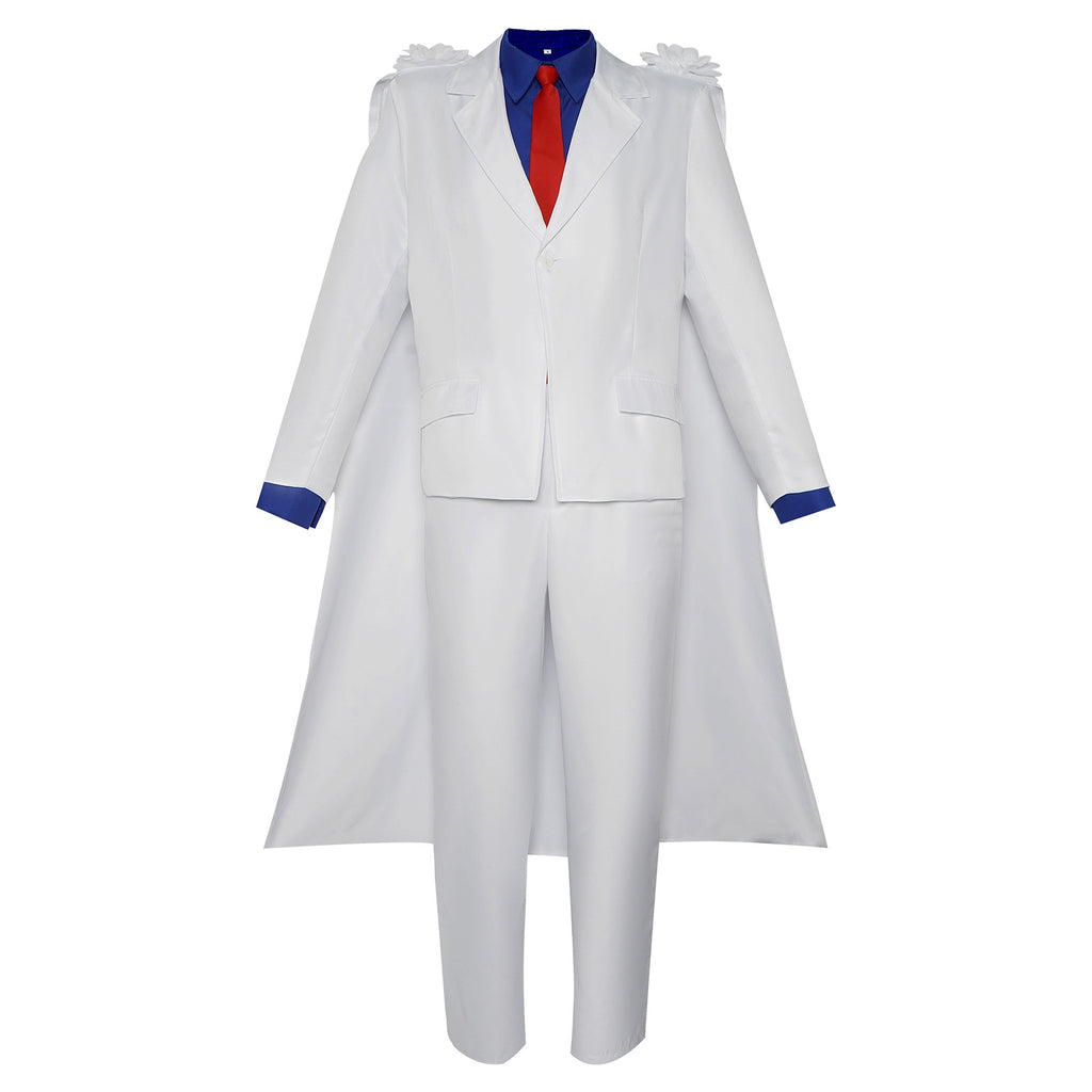 Adult Phantom Thief Kid Costume White Outfit with Cloak and Hat Full Set