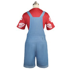 Little Girl Pelekai Costume Red T-shirt and Blue Overalls Hawaiian Weired Girl Casual Set