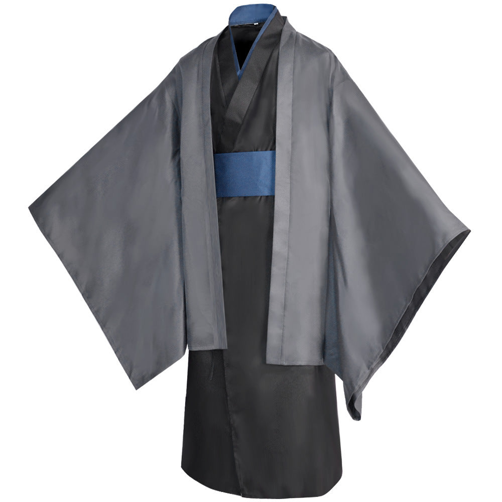 Adult Toji Costume Gray Kimono Sorcerer Killer Cosplay Outfit for Halloween Carnival